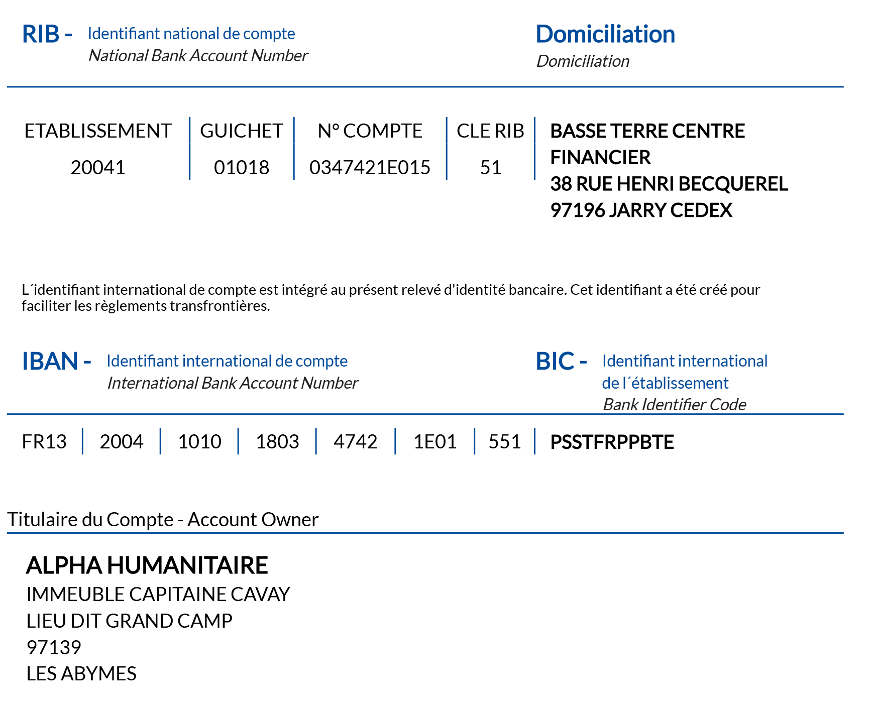 rib alpha humanitaire